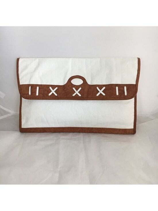 Orlane New York Handbags - ORLANE white leather clutch
